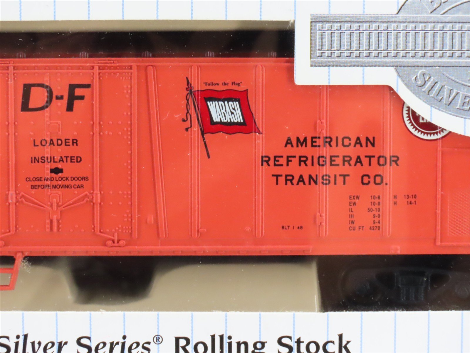 LOT of 4 HO Bachmann Silver WADX, EL, ATSF & GN Box Car & Covered Hoppers