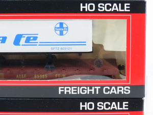 LOT of 3 HO Scale Model Power ATSF, CP, & SOU TOFC Flat Cars w/ Trailers