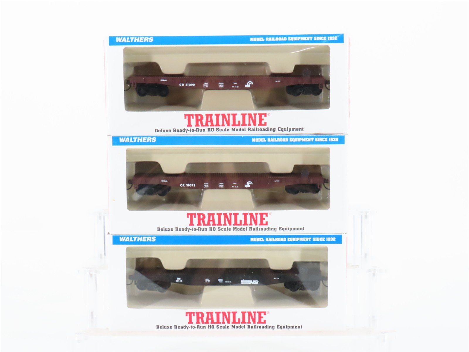 LOT of 3 HO Scale Walthers Trainline CR Conrail & NS Norfolk Southern Flat Cars