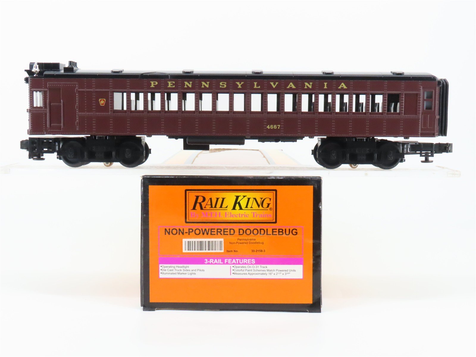 O 3-Rail MTH RailKing 30-2158-3 PRR Pennsylvania Doodlebug #4667 - Unpowered