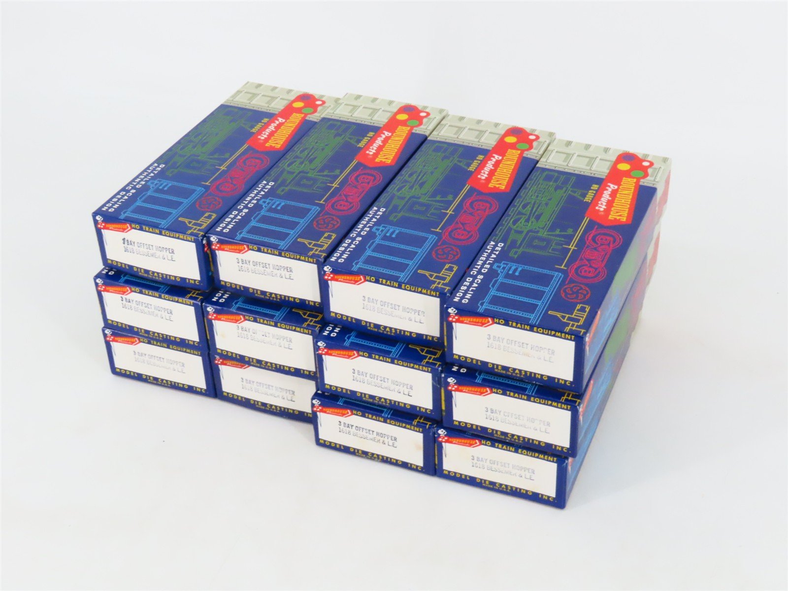 HO Roundhouse MDC Kits 1618 B&LE Bessemer & Lake Erie 3-Bay Hopper Set of 12