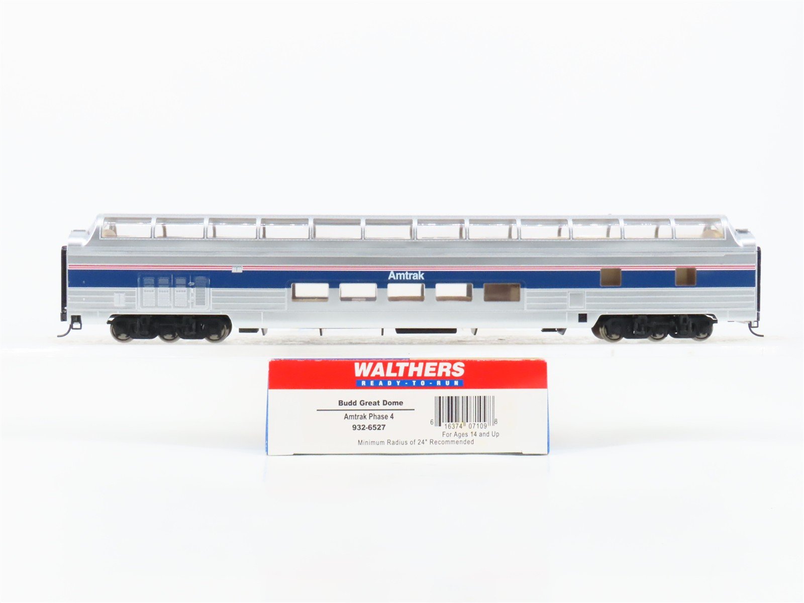HO Scale Walthers 932-6527 AMTK Amtrak Ph. 4 Budd Great Dome Passenger Car