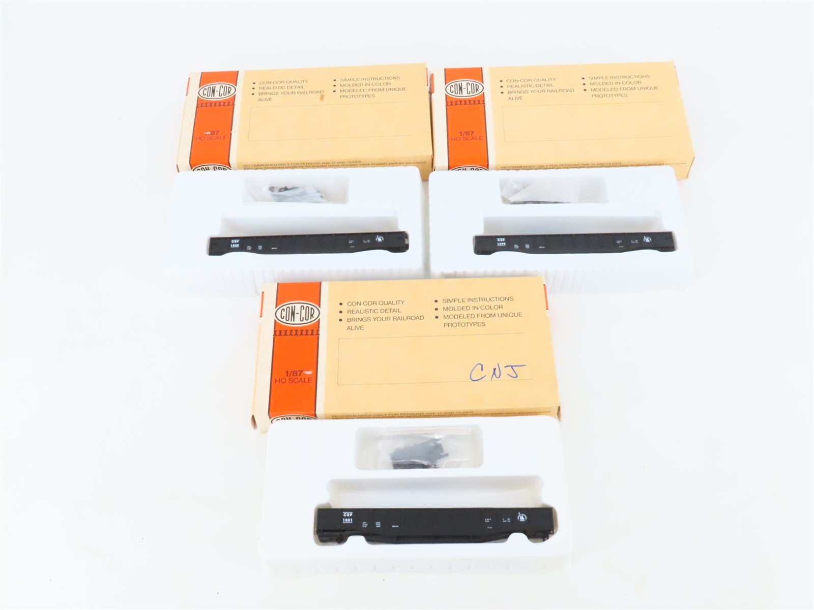 LOT of 3 HO Scale Con-Cor Third Rail Graphics Kits CRP Jersey Central Gondolas