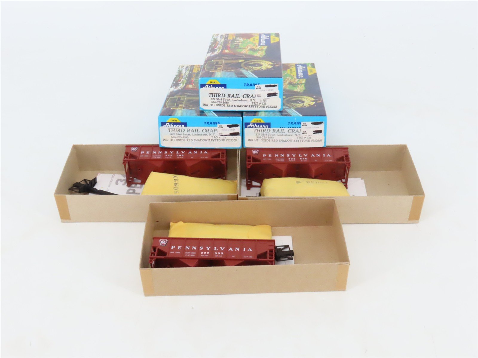 LOT of 3 HO Athearn Third Rail Graphics Kits PRR Pennsylvania 2-Bay Hoppers