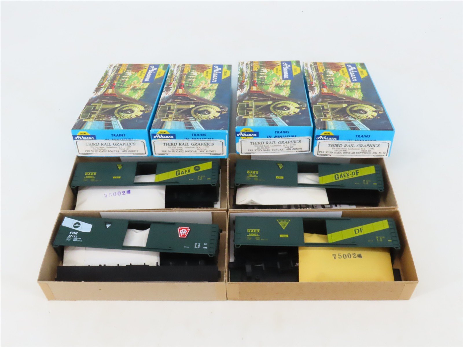 LOT of 4 HO Scale Athearn Third Rail Graphics Kits PRR Pennsylvania 50' Box Cars