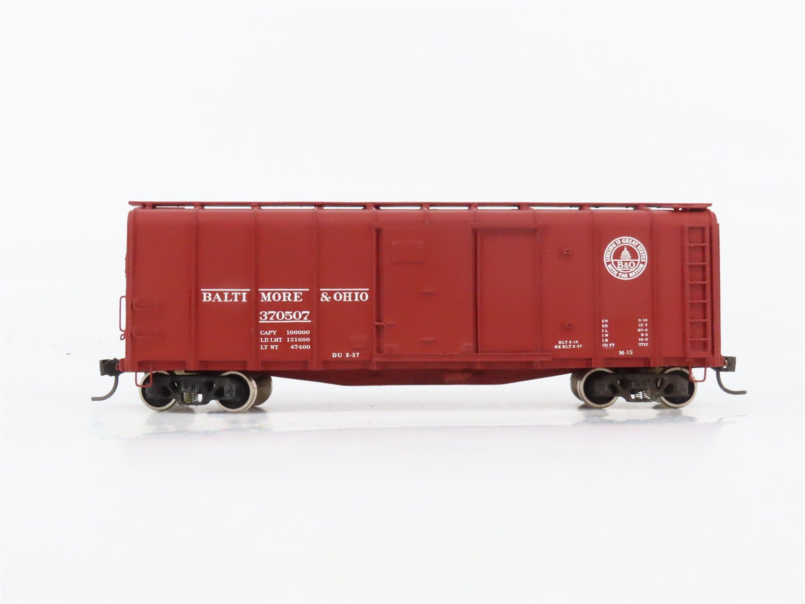 HO Scale Pro Custom Hobbies B&O 40' Wagon Top Box Car #370507 - Custom