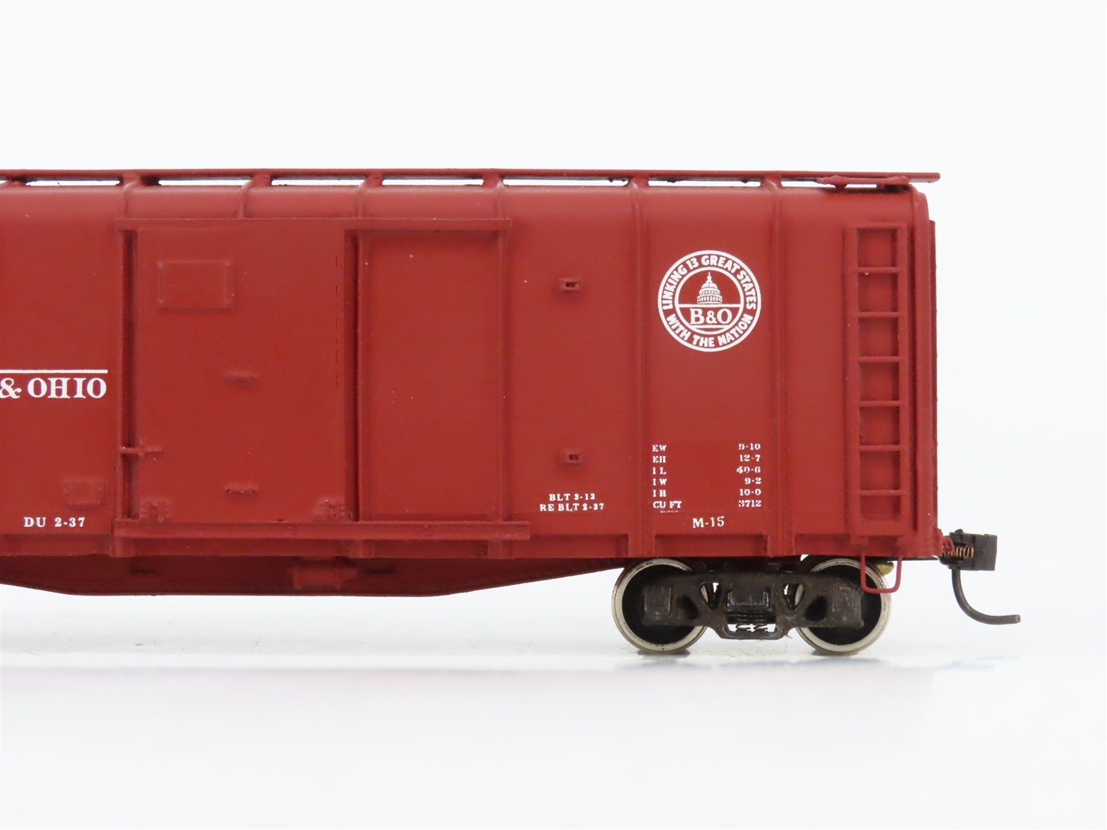 HO Scale Pro Custom Hobbies B&O 40' Wagon Top Box Car #370507 - Custom
