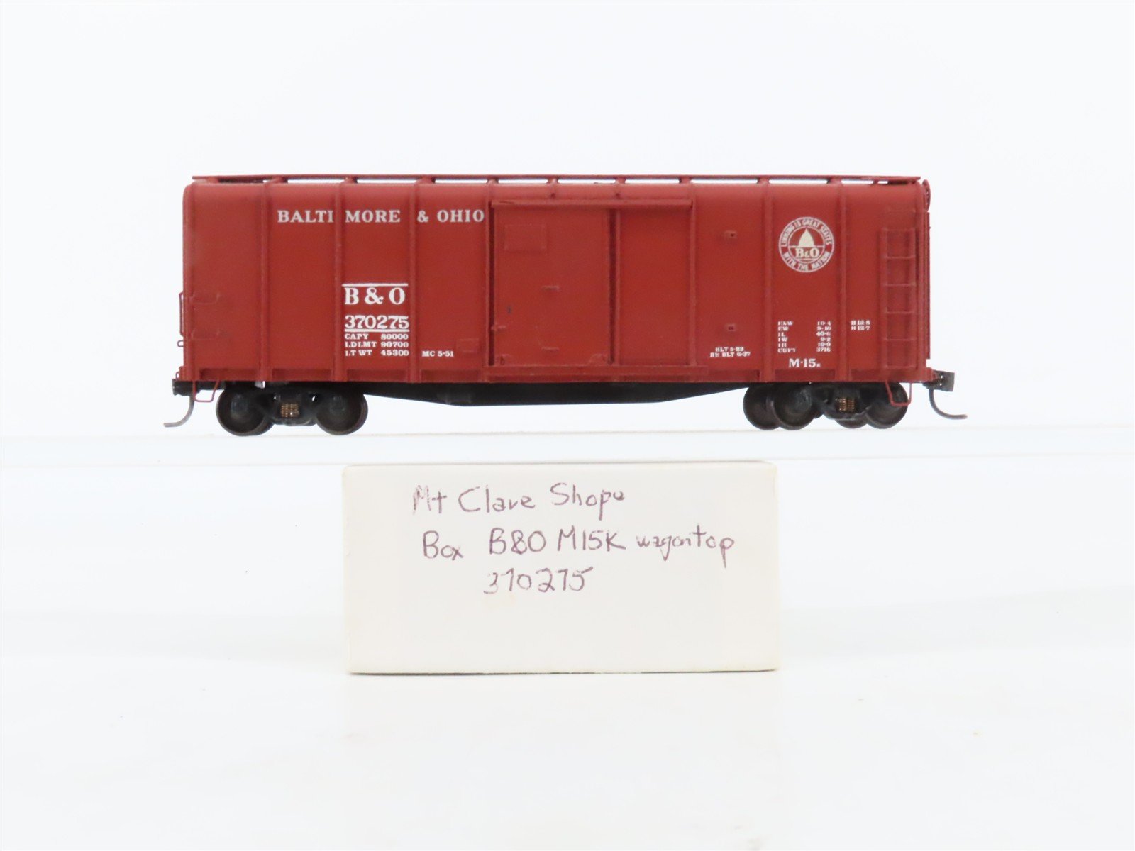HO Scale Pro Custom Hobbies 1001 B&O 40' Wagon Top Box Car #370275 - Custom