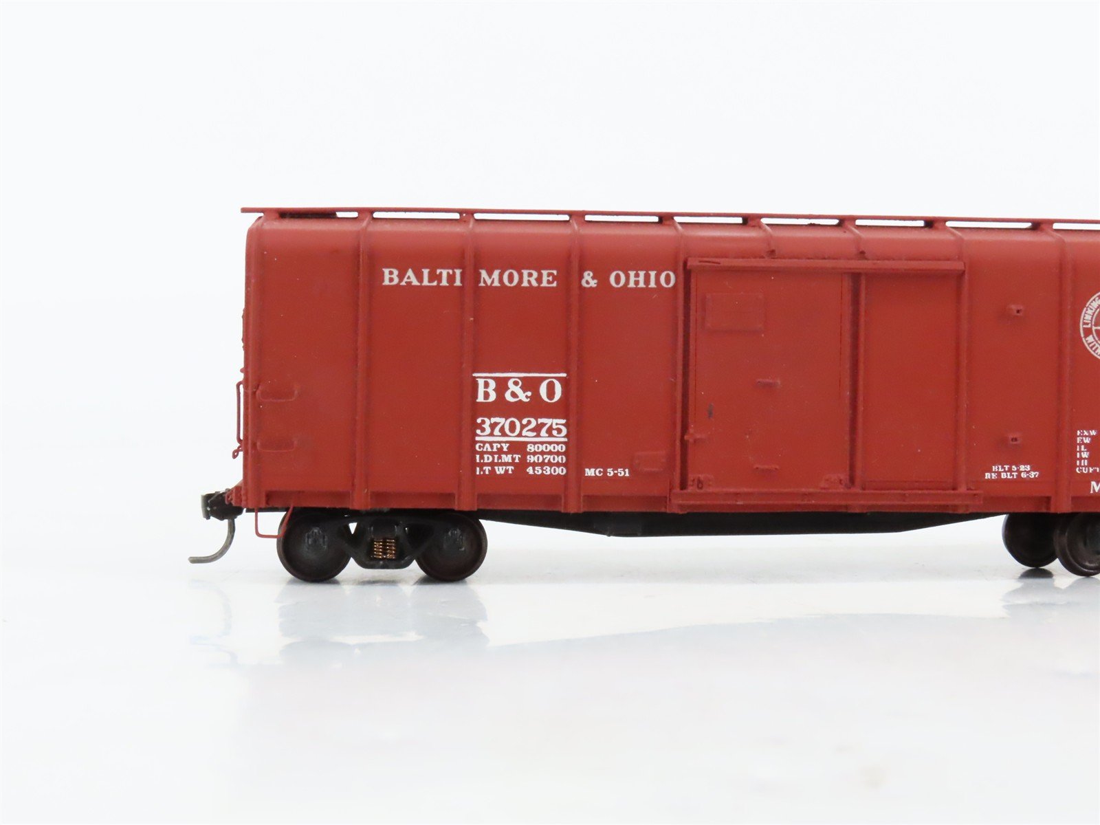 HO Scale Pro Custom Hobbies 1001 B&O 40' Wagon Top Box Car #370275 - Custom