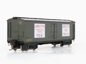 HO Scale Roundhouse 84614 ADX Abbotts Milk & Ice Cream 40' Wood Milk Car #12