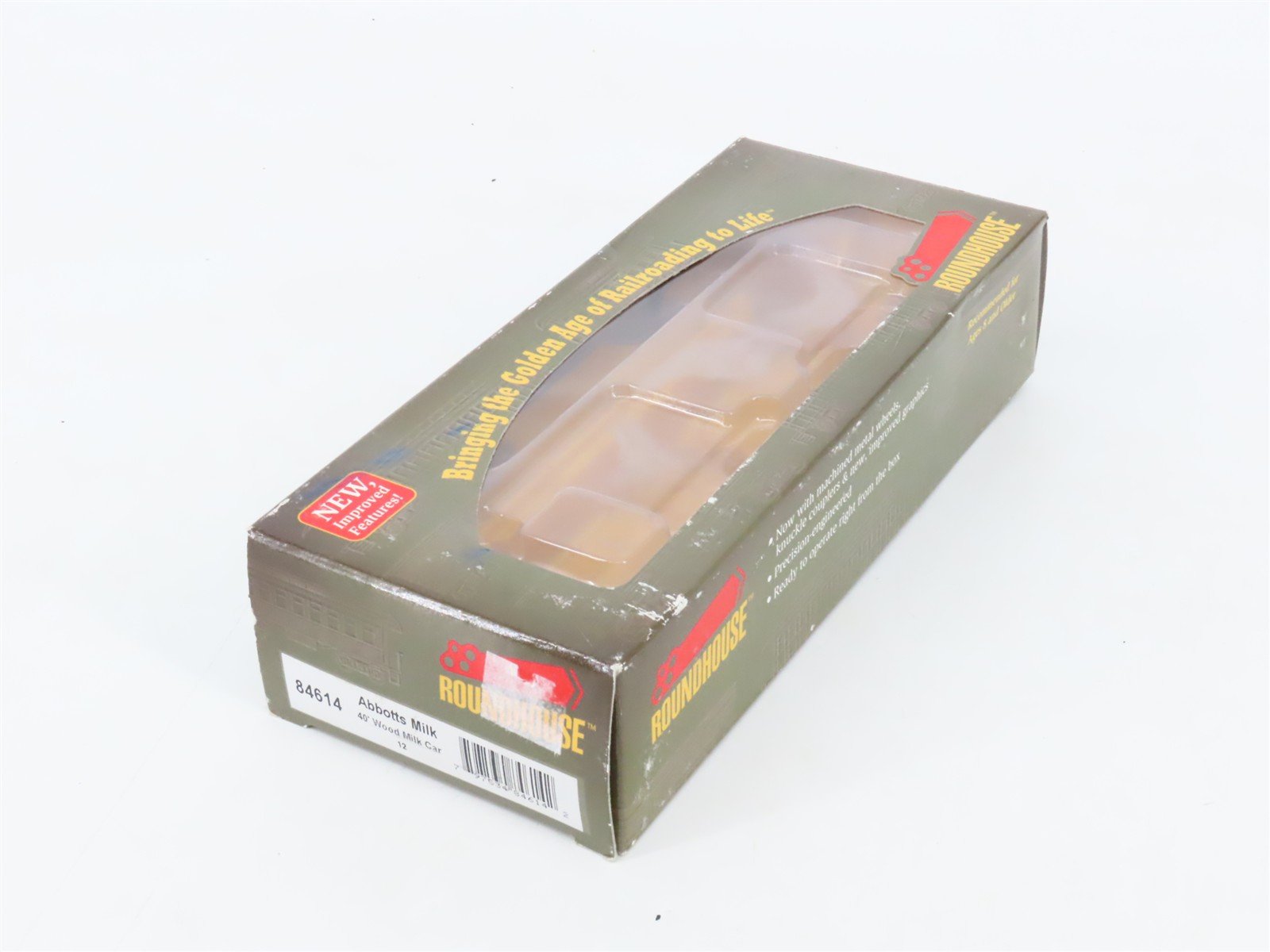 HO Scale Roundhouse 84614 ADX Abbotts Milk & Ice Cream 40' Wood Milk Car #12