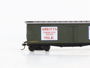 HO Scale Roundhouse 84613 ADX Abbotts Milk & Ice Cream 40' Wood Milk Car #10