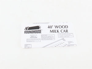 HO Scale Roundhouse 84613 ADX Abbotts Milk & Ice Cream 40' Wood Milk Car #10