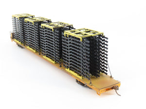 HO Scale FTTX Trailer Train 89' Flatcar #976305 w/Custom Auto Frame Load