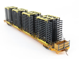 HO Scale FTTX Trailer Train 89' Flatcar #976305 w/Custom Auto Frame Load