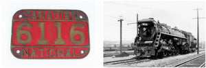Canadian National 4-8-4 Confederation Steam Engine Brass Number Board Plate 6116