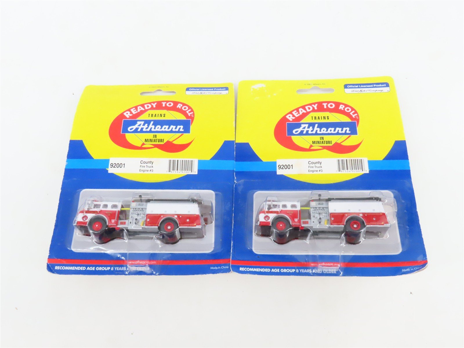 LOT of 2 HO 1/87 Scale Athearn 92001 County Fire Truck Engines #3 - Sealed