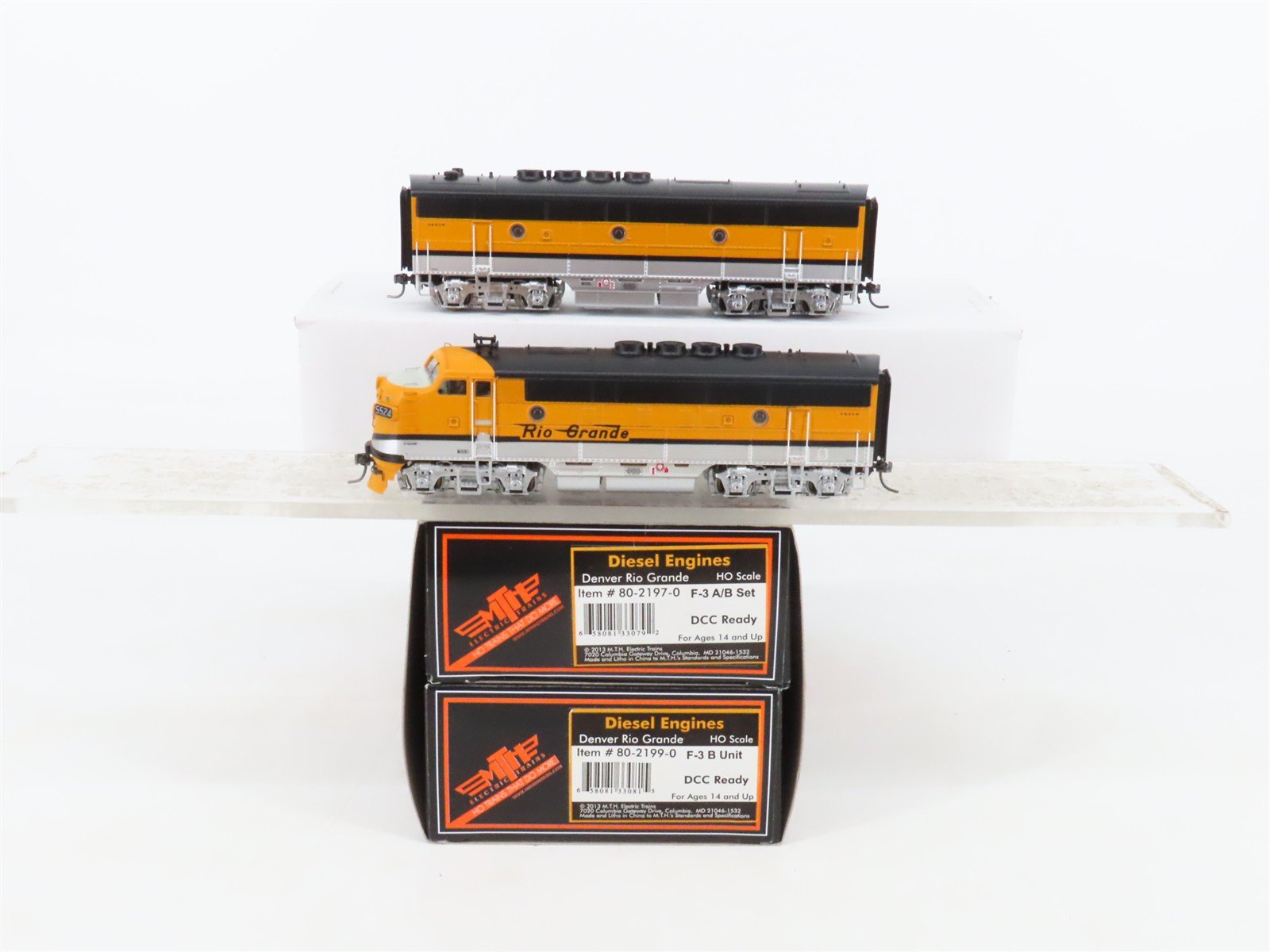 HO Scale MTH DRGW Rio Grande F3 A/B Diesel Locomotive Set