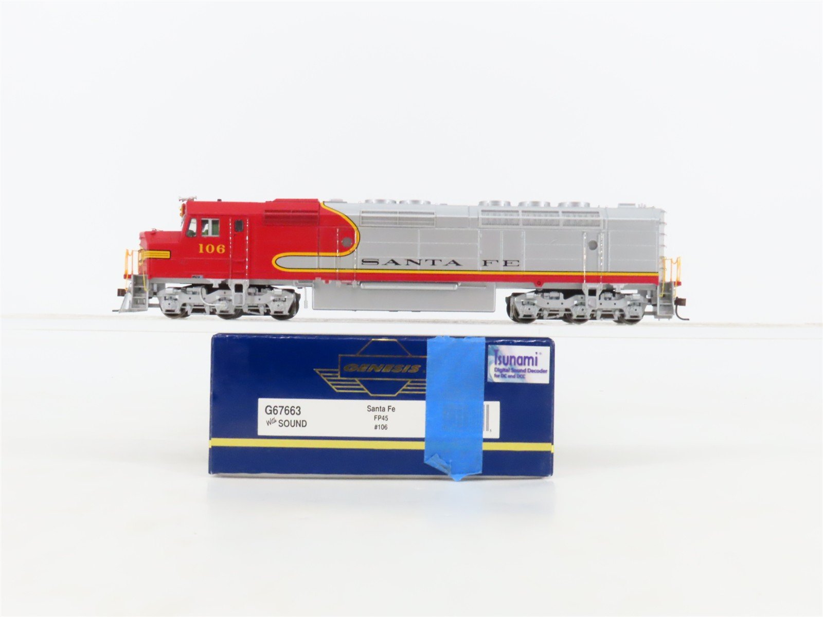 HO Scale Athearn Genesis G67663 ATSF Santa Fe FP45 Diesel #106 w/DCC & Sound