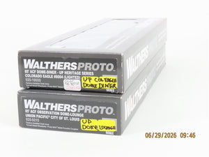 LOT of 2 HO Scale Walthers Proto UP Union Pacific Dome Passenger Cars