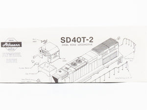 HO Scale Athearn 4500 Undecorated SD40T-2 Diesel Locomotive