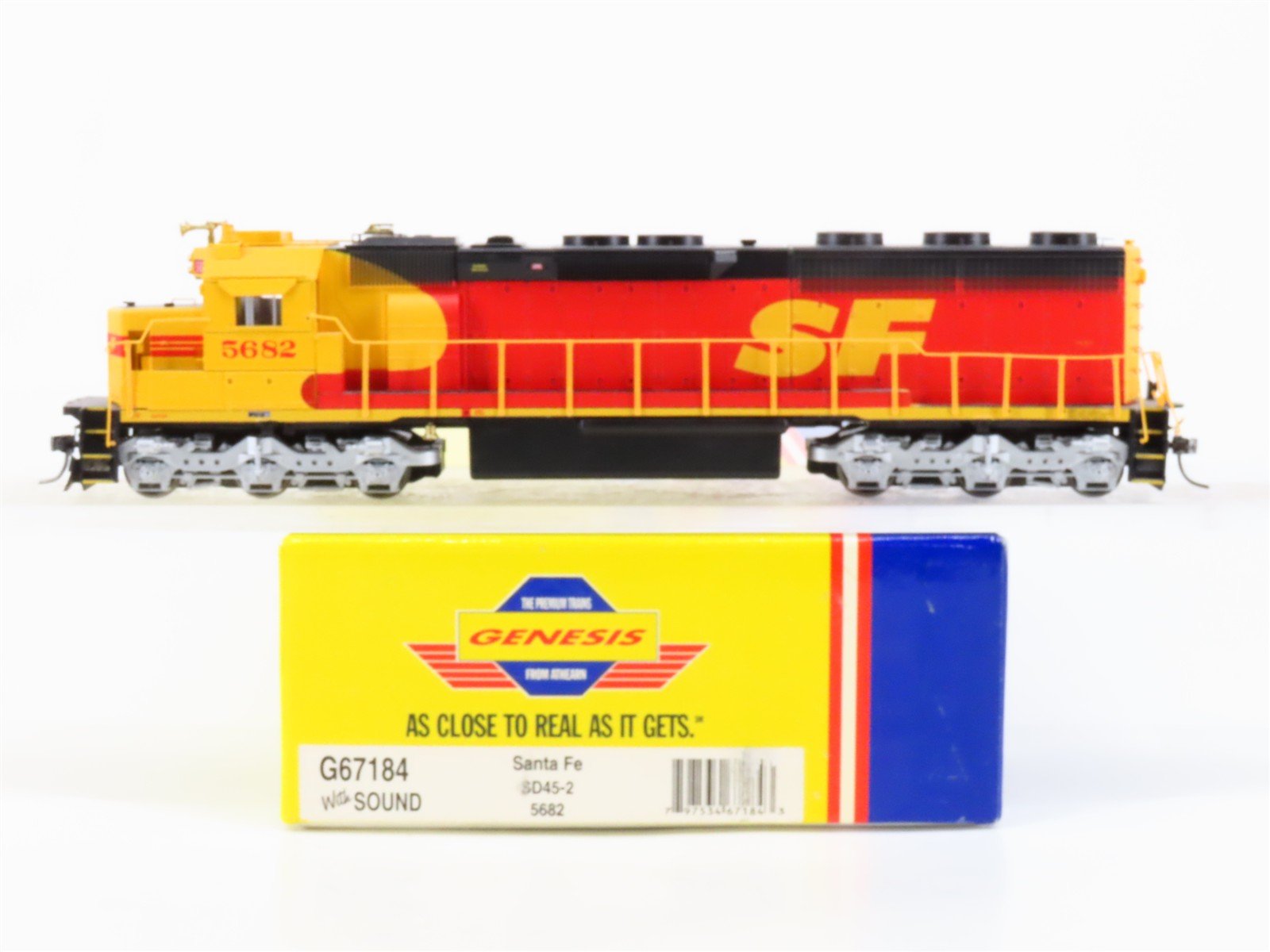 HO Scale Athearn Genesis G67184 ATSF Santa Fe SD45-2 Diesel #5682 wDCC & Sound
