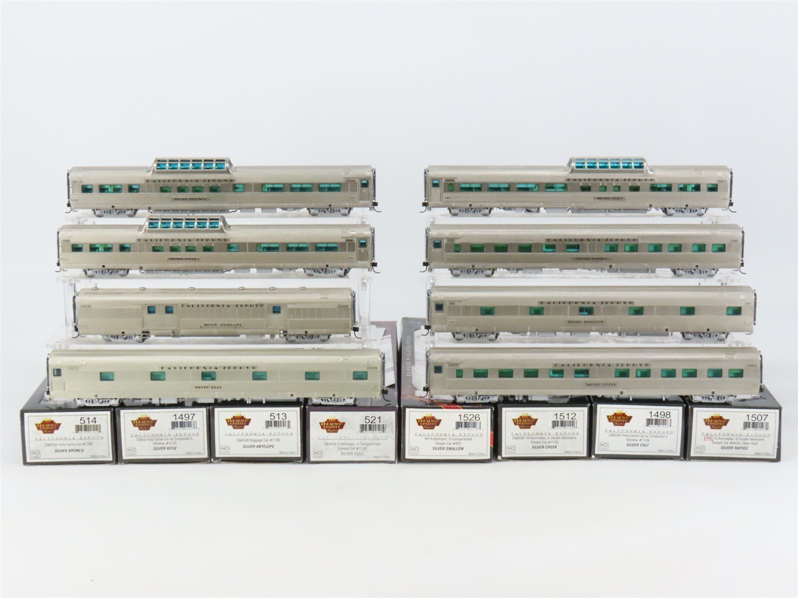 LOT of 8 HO Broadway Limited Imports California Zephyr Assorted Passenger Cars