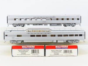 LOT of 2 HO Scale Walthers ATSF Santa Fe Railroad Diner & Dome Passenger Cars