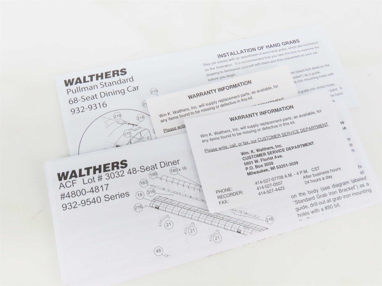 LOT of 3 HO Scale Walthers The Dinner Belle Dome-Coach & Diners Passenger Cars