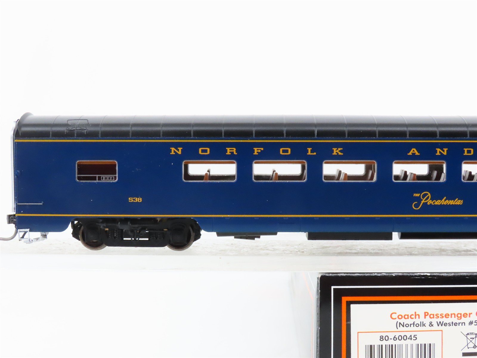 HO Scale MTH 80-60045 N&W Norfolk & Western Pocahontas Coach Passenger Car #538