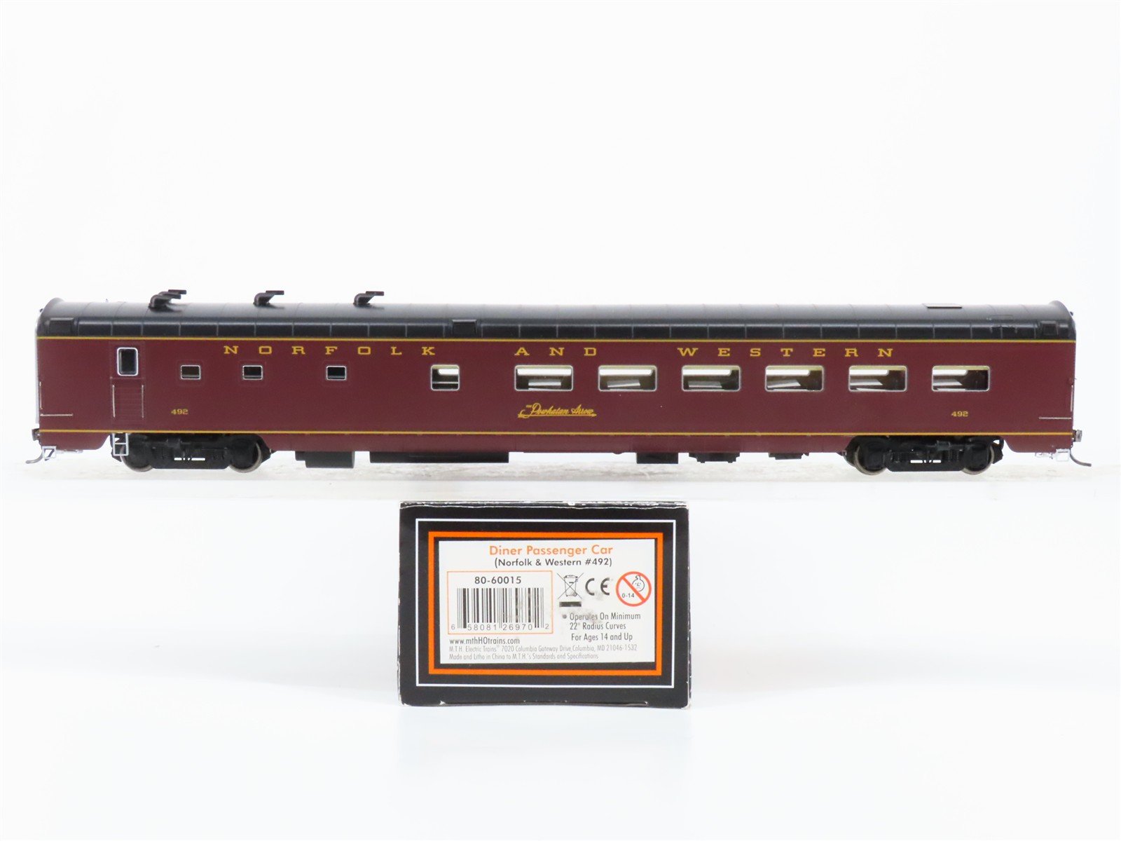 HO Scale MTH 80-60015 N&W Norfolk & Western Powhatan Arrow Diner Passenger #492