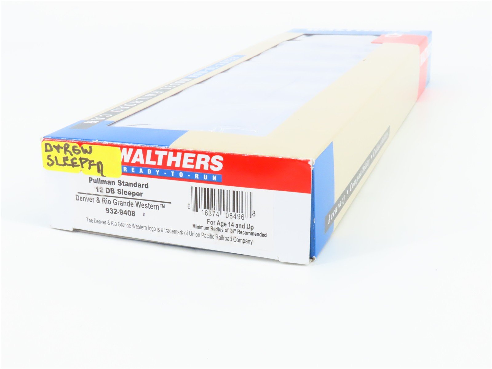 HO Scale Walthers 932-9408 D&RGW Denver & Rio Grande Western Sleeper Passenger
