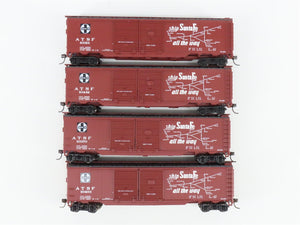 LOT of 4 HO Scale Athearn ATSF Santa Fe Railroad Double Door Box Cars
