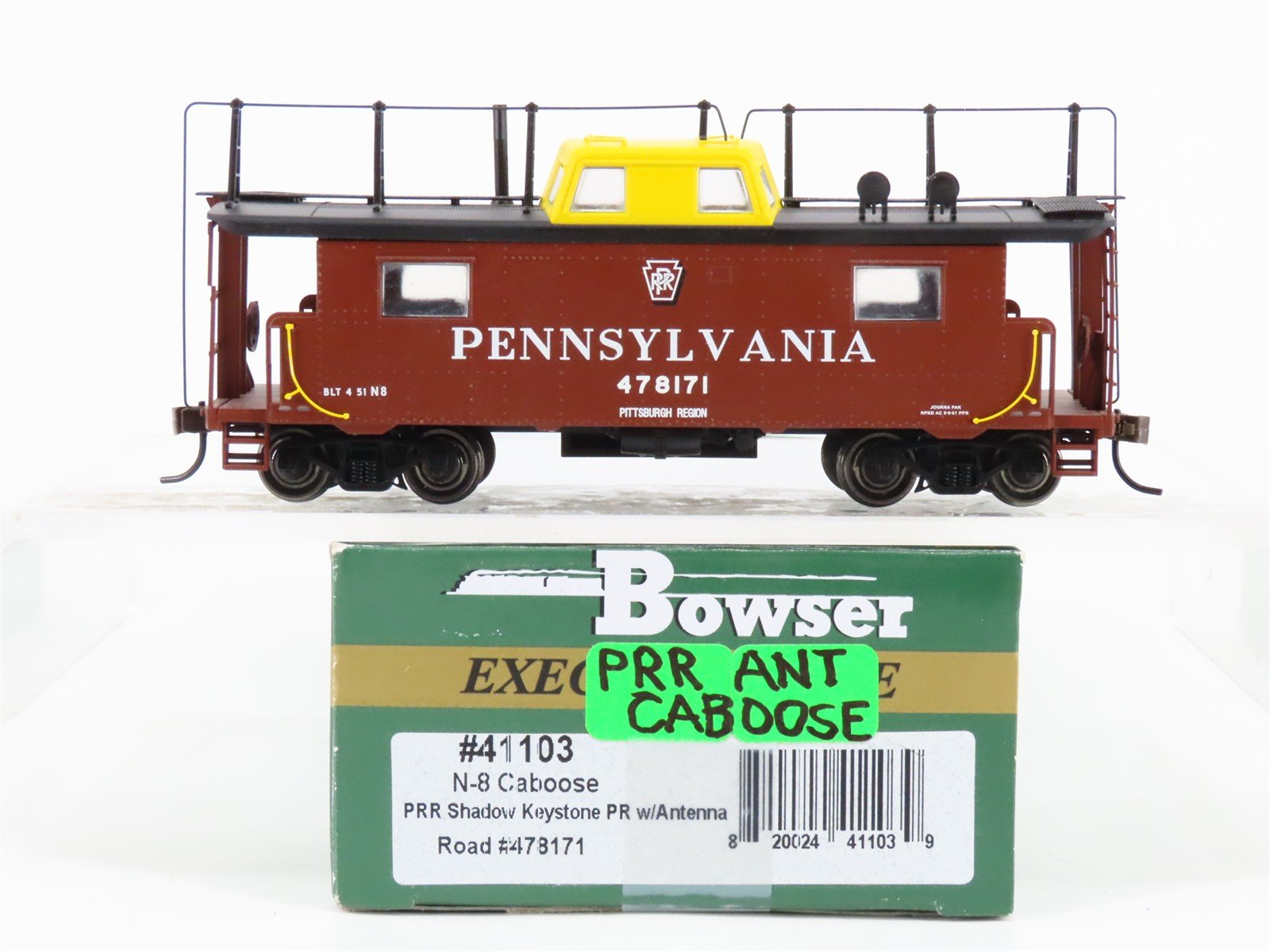 HO Scale Bowser Executive Line 41103 PRR Pennsylvania Railroad Caboose #478171