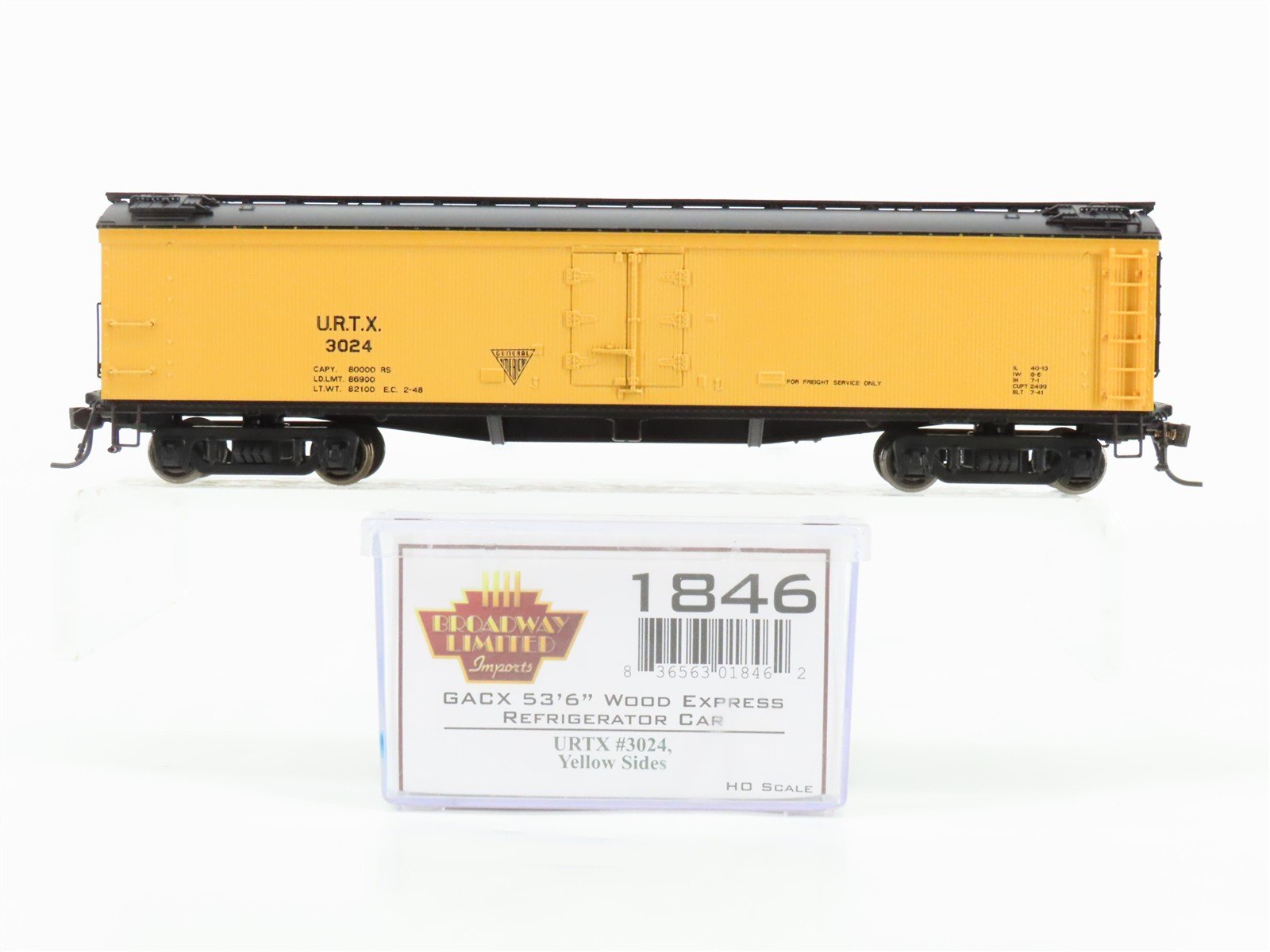 HO Scale Broadway Limited Imports BLI 1846 URTX GACX 53' 6" Express Reefer #3024