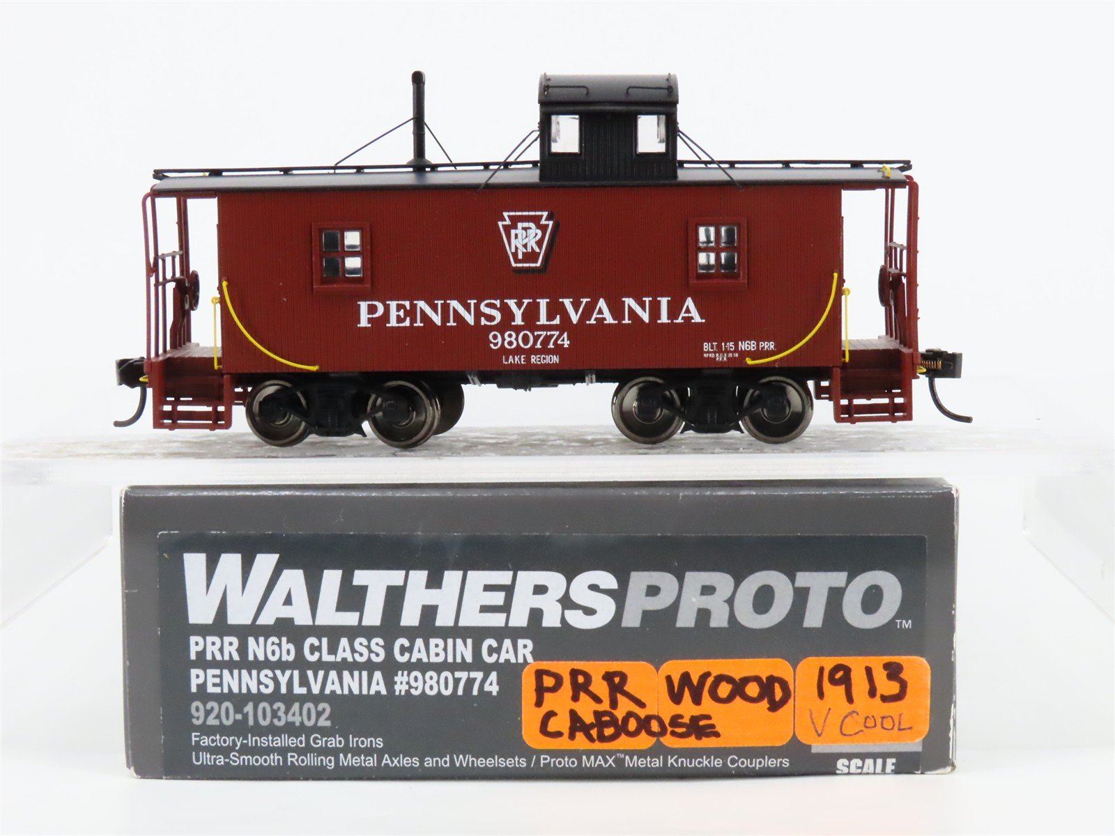 HO Scale Walthers Proto 920-103402 PRR Pennsylvania Railroad Caboose #980774