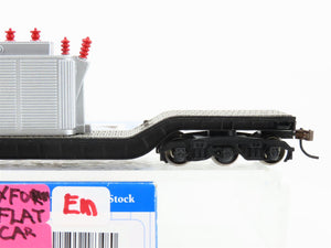 HO Scale Bachmann Silver Series 18348 Unlettered 52' Flat Car w/ Transformer