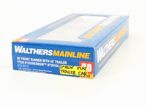 HO Walthers Mainline 910-5010 TTUX 50' Front Runner #130396 w/ D&RGW Trailer
