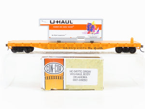 HO Scale Con-Cor 0001-009293 D&RGW Rio Grande Flat Car #23076 w/ U-Haul Trailer