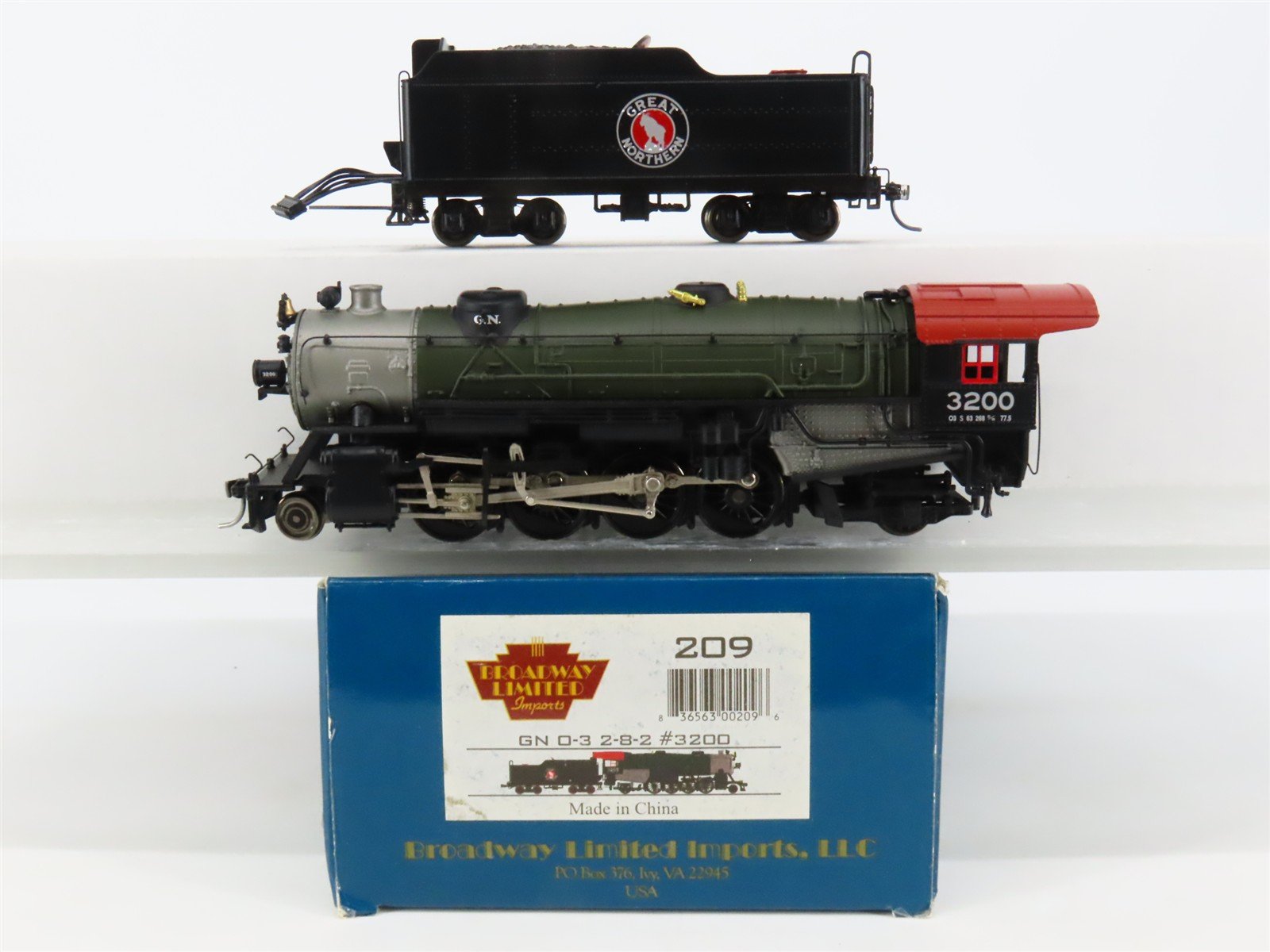 HO Broadway Limited BLI Powerehouse 209 GB 2-8-2 O3 Steam #3200 w/ DCC & Sound