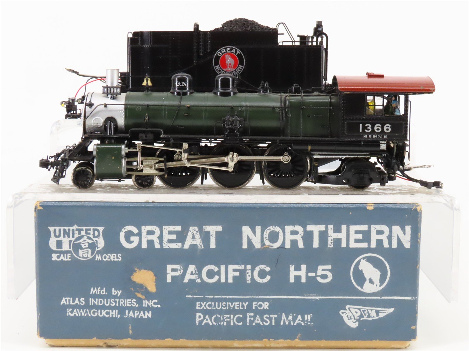 HO PFM/United BRASS GN 4-6-2 H-5 Pacific Steam #1366 w/ DCC & Sound - Custom
