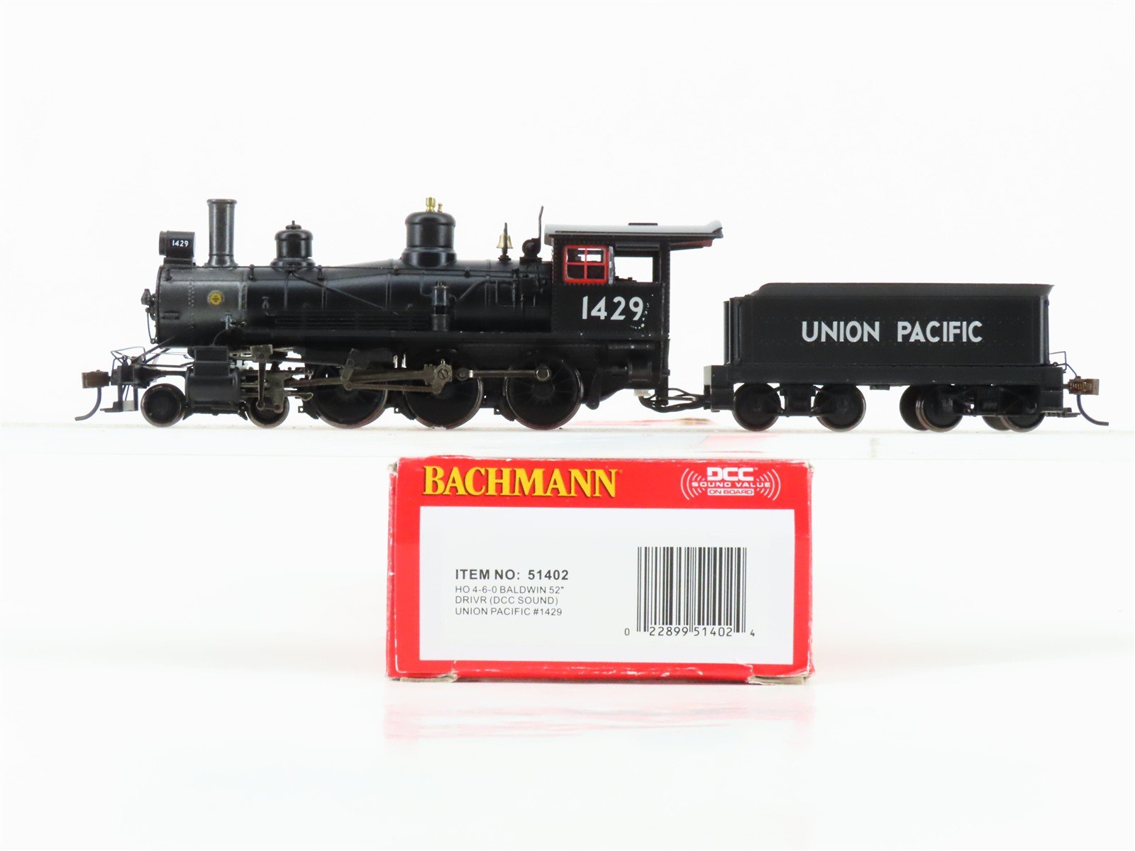 HO Scale Bachmann 51402 UP Union Pacific Baldwin 4-6-0 Steam #1429 w/DCC & Sound