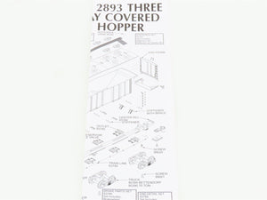 HO Scale Athearn 93753 WAB Wabash 3-Bay PS 2893 Covered Hopper #31178