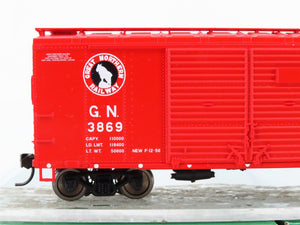 LOT of 2 HO Scale Bowser GN Great Northern Red 40' Box Cars - 1 Car Weathered