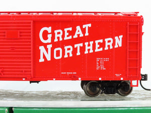 LOT of 2 HO Scale Bowser GN Great Northern Red 40' Box Cars - 1 Car Weathered