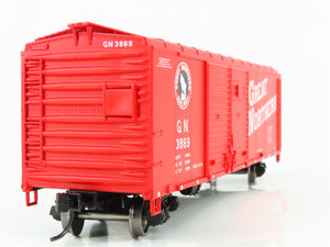 LOT of 2 HO Scale Bowser GN Great Northern Red 40' Box Cars - 1 Car Weathered