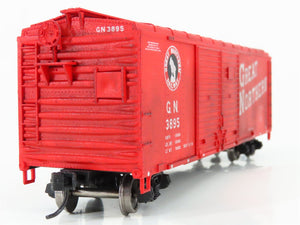 LOT of 2 HO Scale Bowser GN Great Northern Red 40' Box Cars - 1 Car Weathered