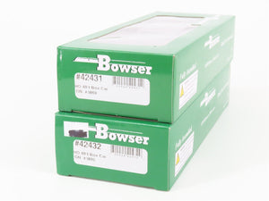 LOT of 2 HO Scale Bowser GN Great Northern Red 40' Box Cars - 1 Car Weathered