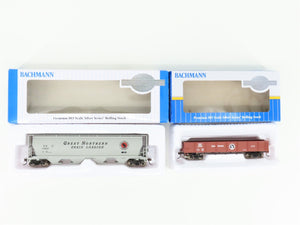 LOT of 2 HO Bachmann Silver GN Great Northern Gondola & 4-Bay Cylindrical Hopper