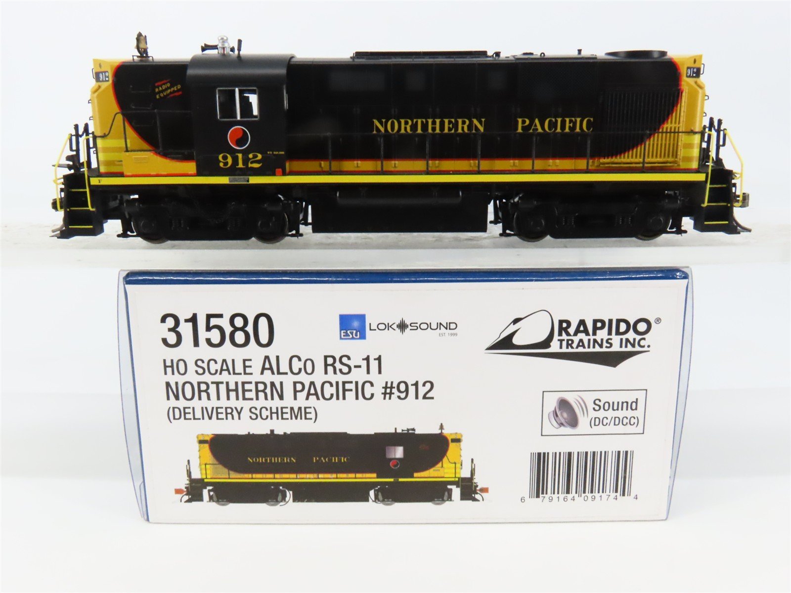 HO Scale Rapido 31580 NP Northern Pacific ALCO RS-11 Diesel #912 w/ DCC & Sound